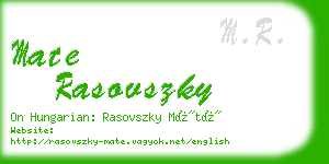 mate rasovszky business card